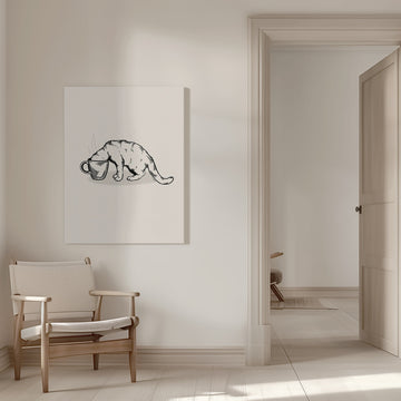Cozy Coffee Cat | Canvas - Room Interior 1