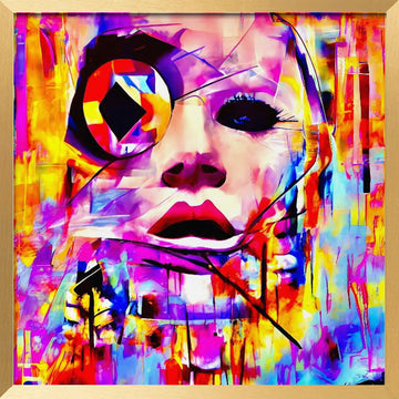 Vibrant Abstract Portrait | Poster - Gold Frame Interior
