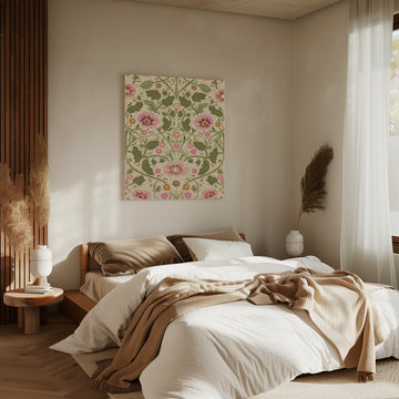 Elegant Pink Floral Pattern | Canvas - Room Interior 2