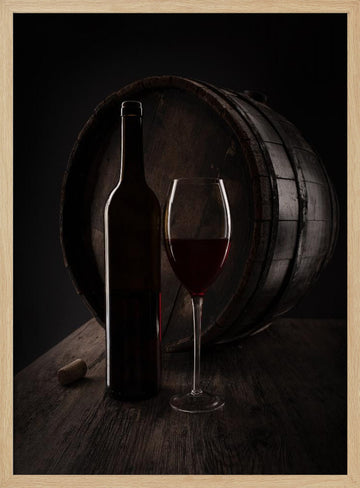 Rustic Wine and Barrel | Poster - Wood Frame Interior
