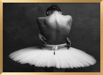 Graceful Ballerina Back | Poster - Gold Frame Interior