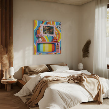 Dapper Dog Eclectic Scene | Canvas - Room Interior 2