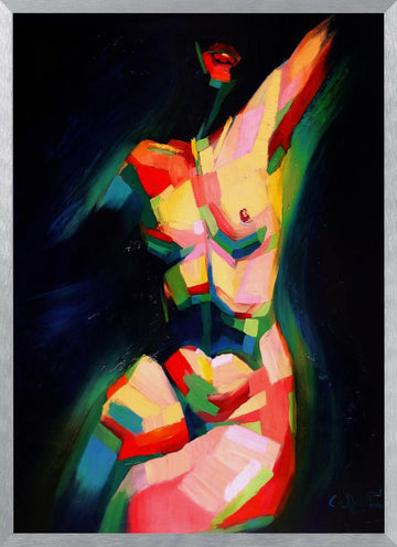 Dynamic Colorful Nude | Poster - Silver Frame Interior