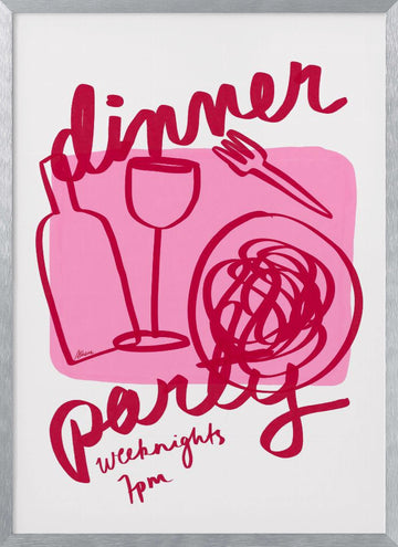 Dinner Party | Poster - Silver Frame Interior