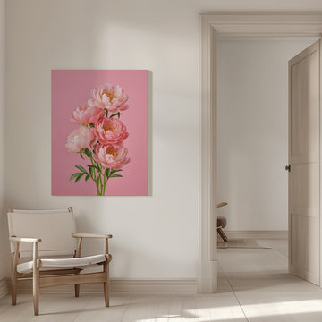 Delicate Pink Peonies | Canvas - Room Interior 1