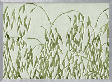 Serene Green Leaves | Poster - Silver Frame Interior
