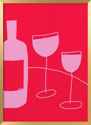 Wine Glasses | Poster - Gold Frame Interior