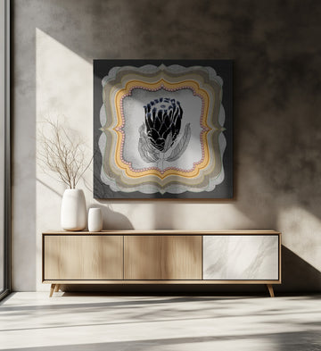 Elegant Protea Illustration | Canvas - Room Interior 2