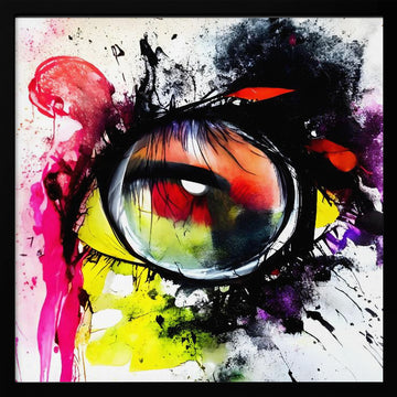 Colorful Abstract Eye | Poster - Black Metal Frame Interior