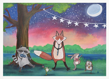 Whimsical Animal Band | Poster - White Frame Interior