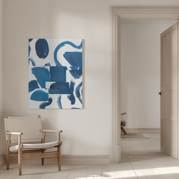 Abstract Blue Shapes | Canvas - Room Interior 1
