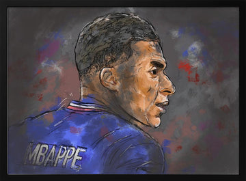 Football Player Profile | Poster - Black Metal Frame Interior