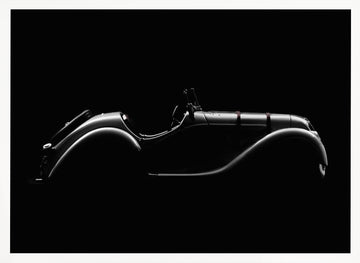 Classic Car Silhouette | Poster - White Frame Interior