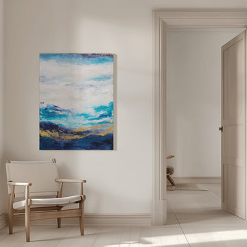 Golden Ocean Abstract | Canvas - Room Interior 1
