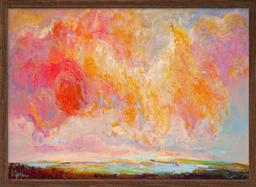 Fiery Skyscape | Poster - Walnut Frame Interior