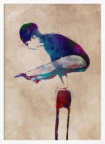 Watercolor Balance Pose | Poster - White Frame Interior