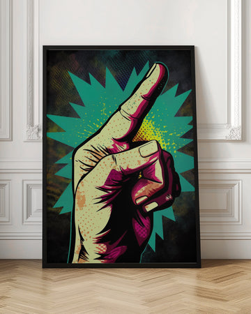 Pointing Hand Pop Art | Poster - Room Interior 1