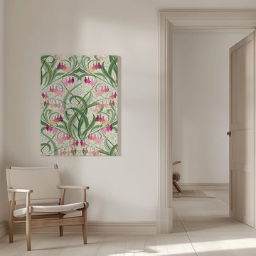 Graceful Pink Botanical Pattern | Canvas - Room Interior 1