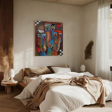 Colorful Abstract Faces | Canvas - Room Interior 2