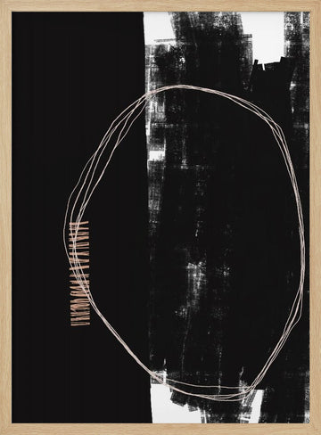 Abstract Black And White Artwork | Poster - Wood Frame Interior