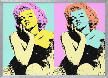 Colorful Pop Art Icon | Poster - Silver Frame Interior