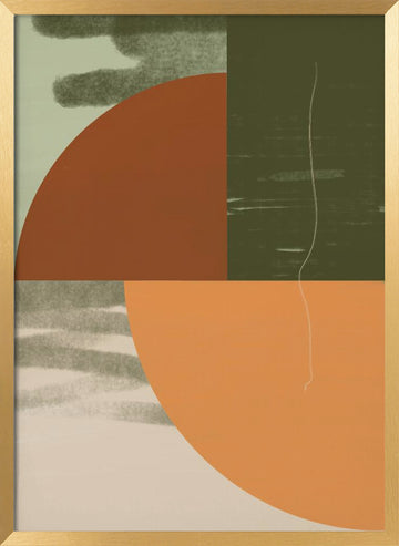Earthy Abstract Shapes | Poster - Gold Frame Interior