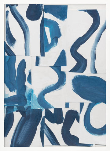 Dynamic Blue Abstract | Poster - White Frame Interior