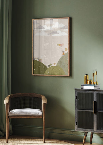 Dreamy Balloon Girl | Poster - Room Interior 2
