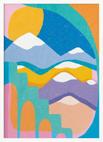 Sunny Abstract Landscape | Poster - White Frame Interior