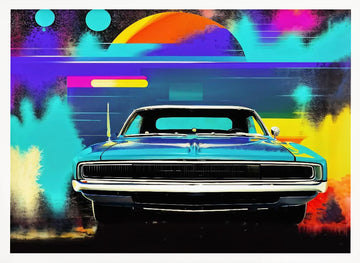 Classic Car Pop Art | Poster - White Frame Interior