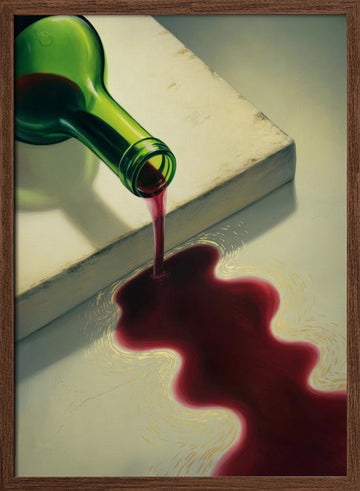 Pouring Red Wine | Poster - Walnut Frame Interior