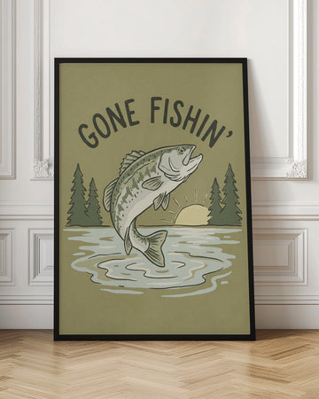 Gone Fishin Bass Lake | Poster - Room Interior 1