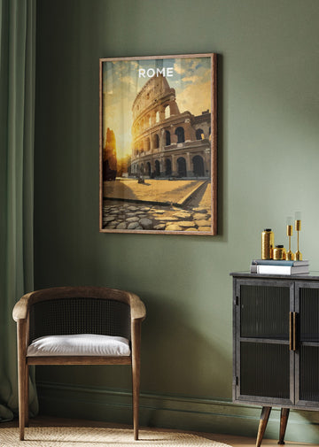 Ancient Rome Colosseum Sunset | Poster - Room Interior 2