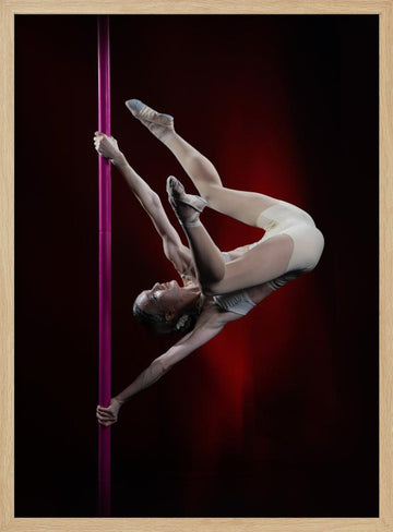 Graceful Pole Dance | Poster - Wood Frame Interior