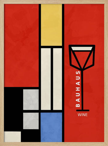 Modern Geometric Wine | Poster - Wood Frame Interior