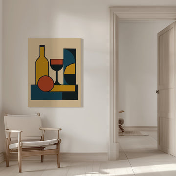 Abstract Wine Still Life | Canvas - Room Interior 1