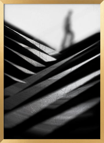 Solitary Figure Ascending | Poster - Gold Frame Interior
