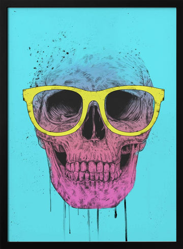 Vibrant Skull Glasses | Poster - Black Metal Frame Interior