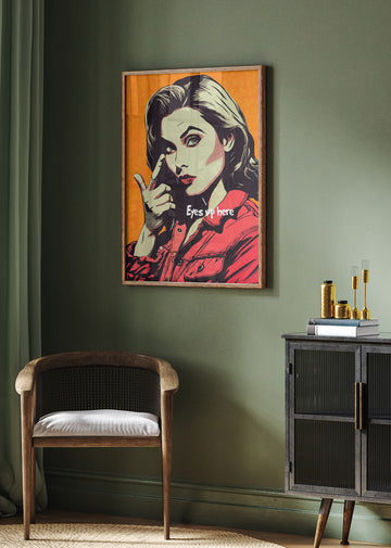 Pop Art Woman Pointing | Poster - Room Interior 2
