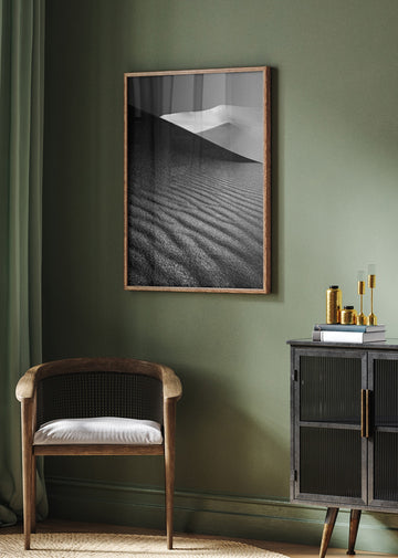 Desert Dunes Monochrome | Poster - Room Interior 2
