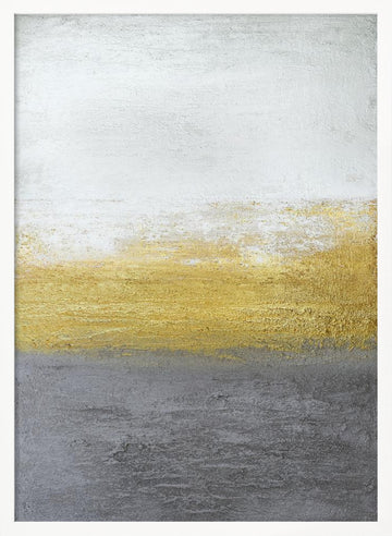 Golden Grey Horizon | Poster - White Frame Interior