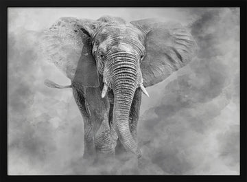 Majestic Elephant Dust | Poster - Black Metal Frame Interior