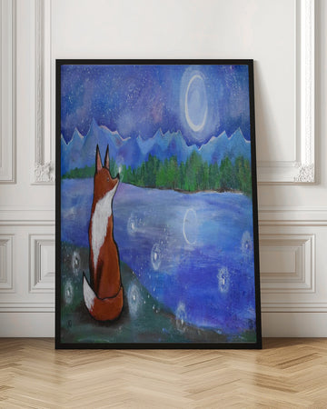 Moonlit Fox Dreams | Poster - Room Interior 1