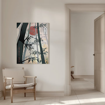 Japanese Bamboo Forest Sun | Canvas - Room Interior 1