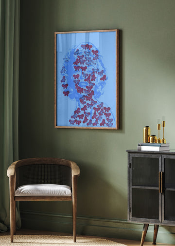 Blue Marilyn Butterflies | Poster - Room Interior 2