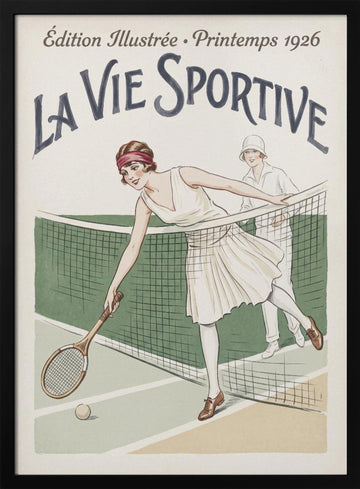 1920s Tennis Fashion | Poster - Black Metal Frame Interior