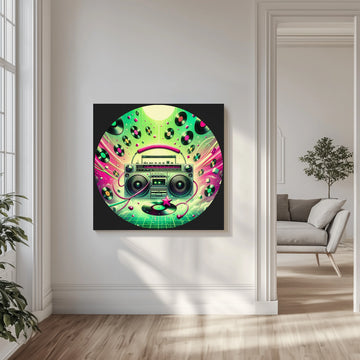 Neon Boombox Party | Canvas - Room Interior 1