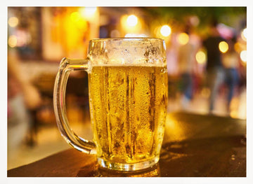 Golden Lager Night | Poster - White Frame Interior