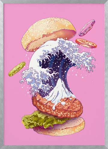 Dynamic Wave Burger | Poster - Silver Frame Interior