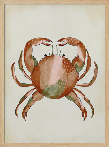 Watercolor Crab | Poster - Wood Frame Interior